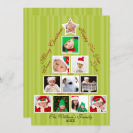 クリスマスツリーフォトコラージホリデー シーズンカード