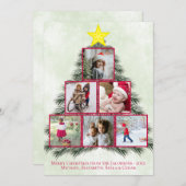 クリスマスツリーフォトコラージュかわいいフェスティバル シーズンカード (正面/裏面)