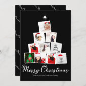 クリスマスツリーフォトコラージュパーソナライズされた シーズンカード (正面/裏面)