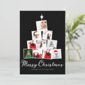 クリスマスツリーフォトコラージュパーソナライズされた シーズンカード (スタンド正面)