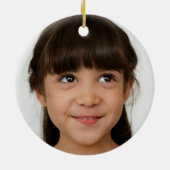 クリスマスツリーフォトブルーカラフルモダン セラミックオーナメント (裏面)