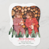 クリスマスツリーフォトホリデーカード シーズンカード (正面/裏面)