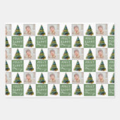 クリスマスツリーフォトホリデーパターン ラッピングペーパーシート (正面2)