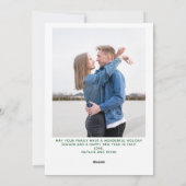 クリスマスツリーフォト切り出しシックモダングリーンレッド シーズンカード (裏面)