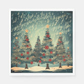 クリスマスツリーフォレストお祝い スタンダードランチョンナプキン (正面)
