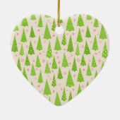 クリスマスツリーフォレストカスタマイズ可能レトロ セラミックオーナメント (裏面)