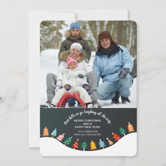 クリスマスツリーフォレストフォトホリデーカード シーズンカード (正面)