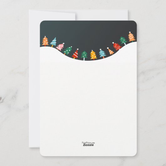 クリスマスツリーフォレストフォトホリデーカード シーズンカード (裏面)