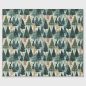 クリスマスツリーフォレストラッピング紙 ラッピングペーパー (フラット)