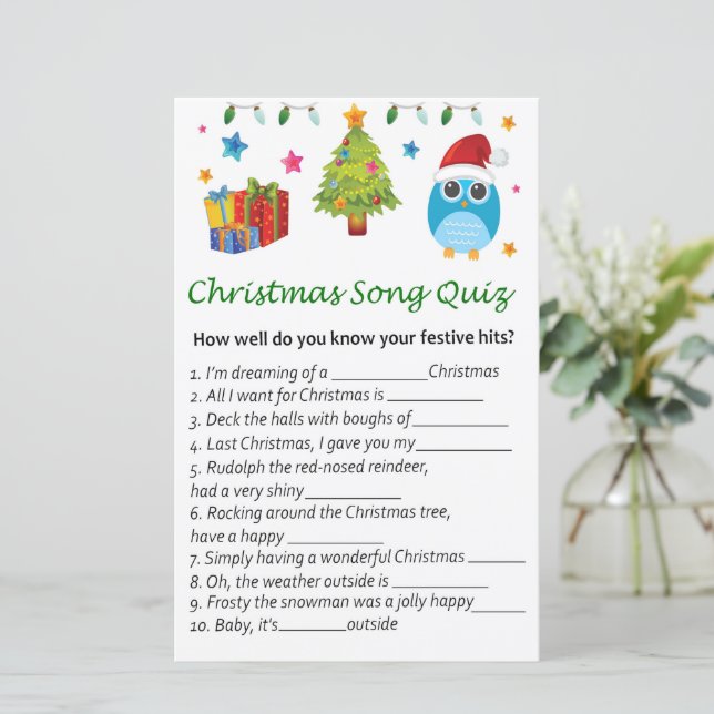 クリスマスツリーフクロウのクリスマスソングのクイズゲーム (スタンド正面)