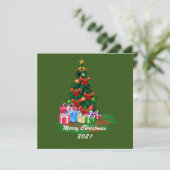 クリスマスツリーフラットグリーティングカード シーズンカード (スタンド正面)