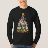 クリスマスツリーフランスのブルドッグ醜いクリスマス汗 Tシャツ (正面)