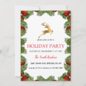 クリスマスツリーフレーム、ゴールデントナカイ 招待状 (正面)