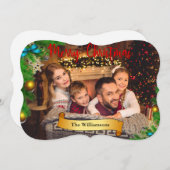 クリスマスツリーフレーム(金ゴールドファンシートリム写真付き) シーズンカード (正面/裏面)
