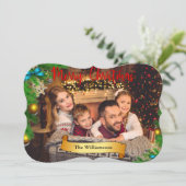 クリスマスツリーフレーム(金ゴールドファンシートリム写真付き) シーズンカード (スタンド正面)