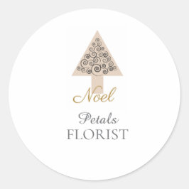 クリスマスツリーブティックフラワリストブランディング、Noel ラウンドシール