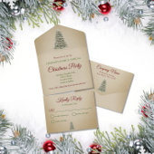 クリスマスツリーブラウンクラフトカンパニーホリデーパーティー オールインワン招待状