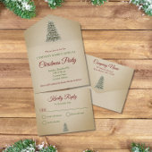 クリスマスツリーブラウンクラフトカンパニーホリデーパーティー オールインワン招待状