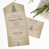 クリスマスツリーブラウンクラフトカンパニーホリデーパーティー オールインワン招待状