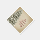 クリスマスツリーブラウンクラフトカンパニーホリデーパーティー スタンダードカクテルナプキン (角)