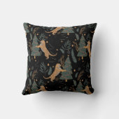 「クリスマスツリーブラックとヴィンテージクリスマスタイガー クッション (裏面)