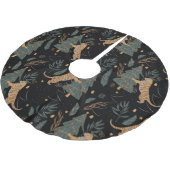 「クリスマスツリーブラックとヴィンテージクリスマスタイガー ブラッシュドポリエステルツリースカート (アングル)