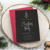クリスマスツリーブラッククリスマスパーティの招待状 シーズンカード