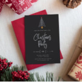 クリスマスツリーブラッククリスマスパーティの招待状 シーズンカード