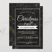 クリスマスツリーブラックパーティの招待状 招待状 (正面/裏面)