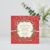 クリスマスツリーブランチスノーフレークズホリデーパーティ 招待状 (スタンド正面)