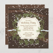 クリスマスツリーブランチスノーフレークズホリデーパーティ 招待状 (正面/裏面)