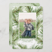 クリスマスツリーブランチホリデーフォト シーズンカード (正面/裏面)