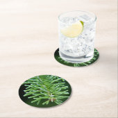 クリスマスツリーブランチ ラウンドペーパーコースター (インサイチュ)