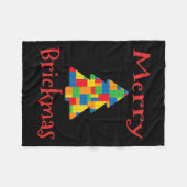 クリスマスツリーブリックマスタービルダーブリックセットブロック フリースブランケット (正面(横))