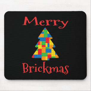 クリスマスツリーブリックマスタービルダーブリックセットブロック マウスパッド