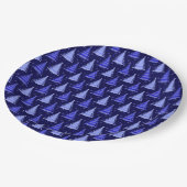 クリスマスツリーブルーパターンデザイン ペーパープレート (アングル)