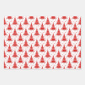 クリスマスツリーブルーレッドグリーンパターンデザイン ラッピングペーパーシート (正面2)