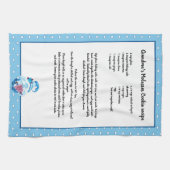 クリスマスツリーブルー格言レシピ記念 キッチンタオル (横)