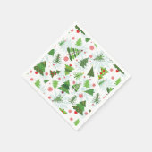 クリスマスツリープリント紙ナプキンス スタンダードカクテルナプキン (角)