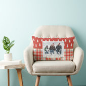 クリスマスツリープレイド水彩写真パーソナライズされた ランバークッション (椅子)