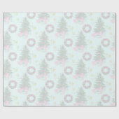 クリスマスツリープレゼントオーナメントグリーンクリスマス ラッピングペーパー (フラット)