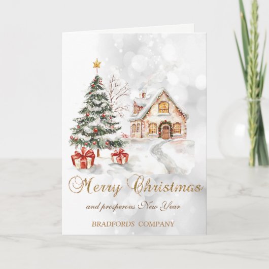 クリスマスツリープレゼントハウス《写真》ぼけ味会社 シーズンカード (正面)