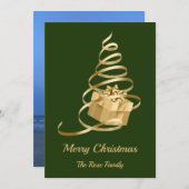 クリスマスツリープレゼントフラットホリデーカード シーズンカード (正面/裏面)