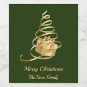 クリスマスツリープレゼント飲食品ラベルセット ワインラベル (シングルラベル)