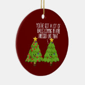 クリスマスツリープンジョーク得ボールをたくさん持っている セラミックオーナメント (右)