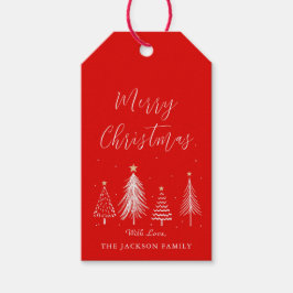 クリスマスツリーベクターメリークリスマス ギフトタグ