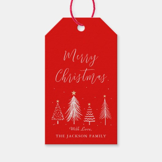 クリスマスツリーベクターメリークリスマス ギフトタグ (正面)