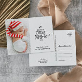 クリスマスツリーベビーの初めてのクリスマス写真 シーズンポストカード