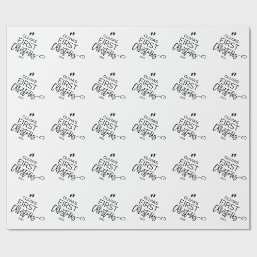 クリスマスツリーベビーの初めてのクリスマス ラッピングペーパー (フラット)