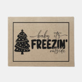 クリスマスツリーベビーの外側のフリージン ドアマット (正面)